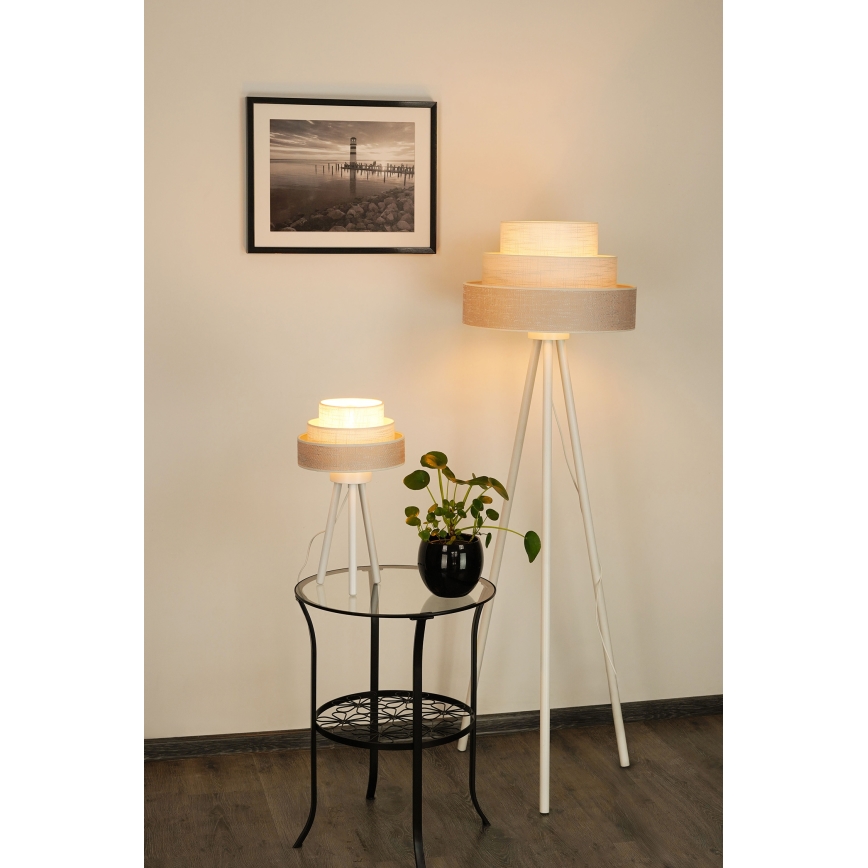 Brilagi - Gulvlampe ALASKA LUNETA 1xE27/15W/230V grå/cremefarvet