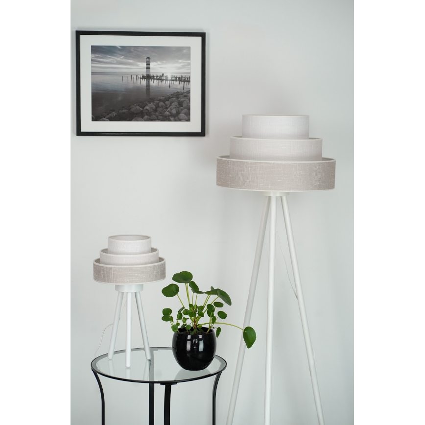 Brilagi - Gulvlampe ALASKA LUNETA 1xE27/15W/230V grå/cremefarvet