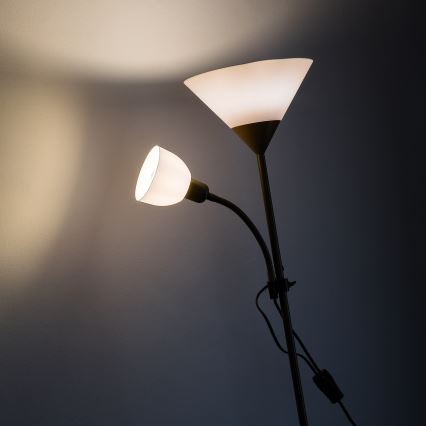 Brilagi - Gulvlampe ARIANA 1xE27/100W/230V + 1xE14/25W guldfarvet