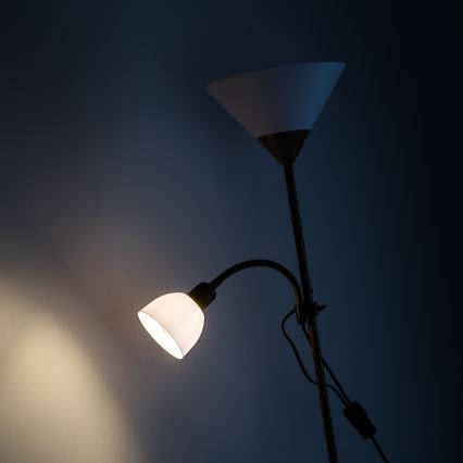 Brilagi - Gulvlampe ARIANA 1xE27/100W/230V + 1xE14/25W guldfarvet