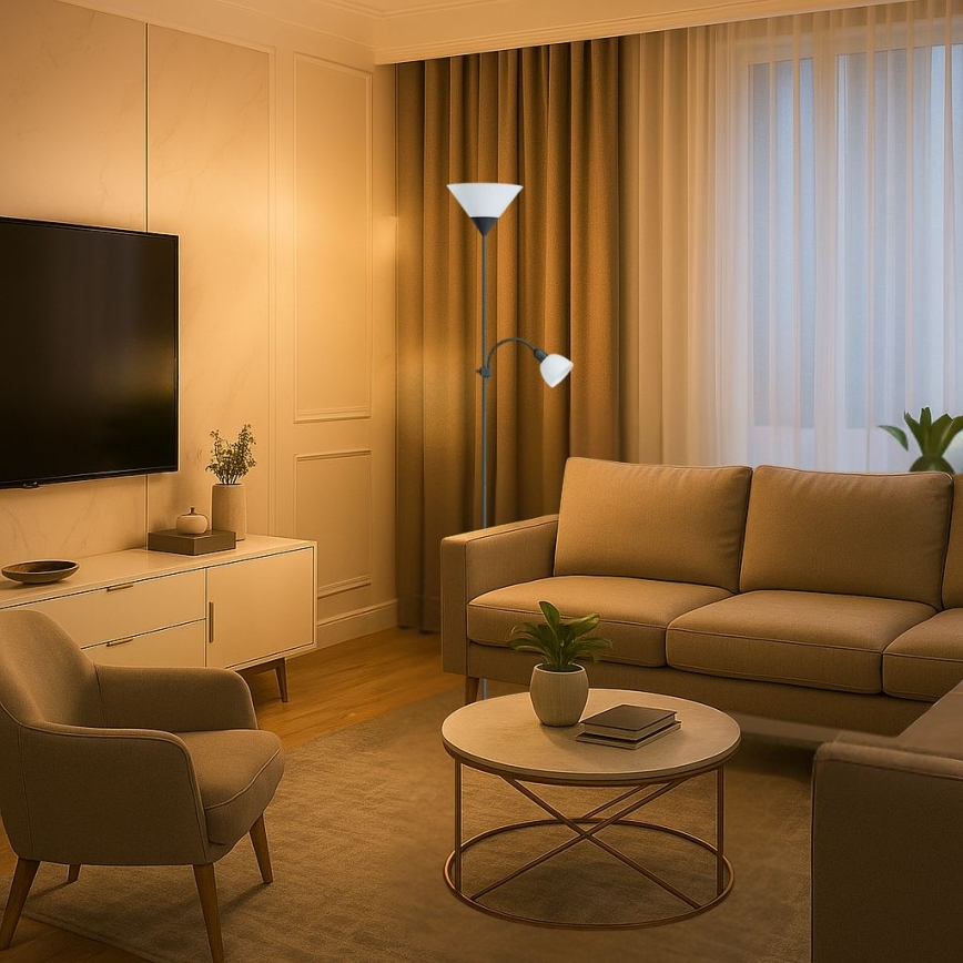 Brilagi - Gulvlampe ARIANA 1xE27/100W/230V + 1xE14/25W sort