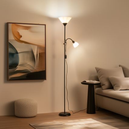 Brilagi - Gulvlampe ARIANA 1xE27/100W/230V + 1xE14/25W sort