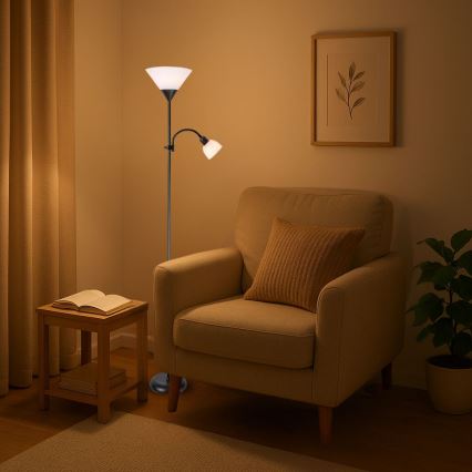 Brilagi - Gulvlampe ARIANA 1xE27/100W/230V + 1xE14/25W sort