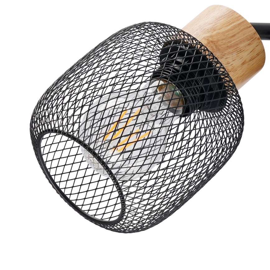 Brilagi - Gulvlampe BASKLITE 3xE27/15W/230V gummitræ/sort