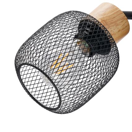 Brilagi - Gulvlampe BASKLITE 3xE27/15W/230V træ/sort