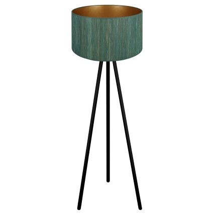 Brilagi - Gulvlampe BOSTON ROLLER 1xE27/15W/230V strå grøn/guldfarvet