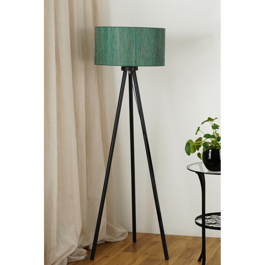 Brilagi - Gulvlampe BOSTON ROLLER 1xE27/15W/230V strå grøn/guldfarvet