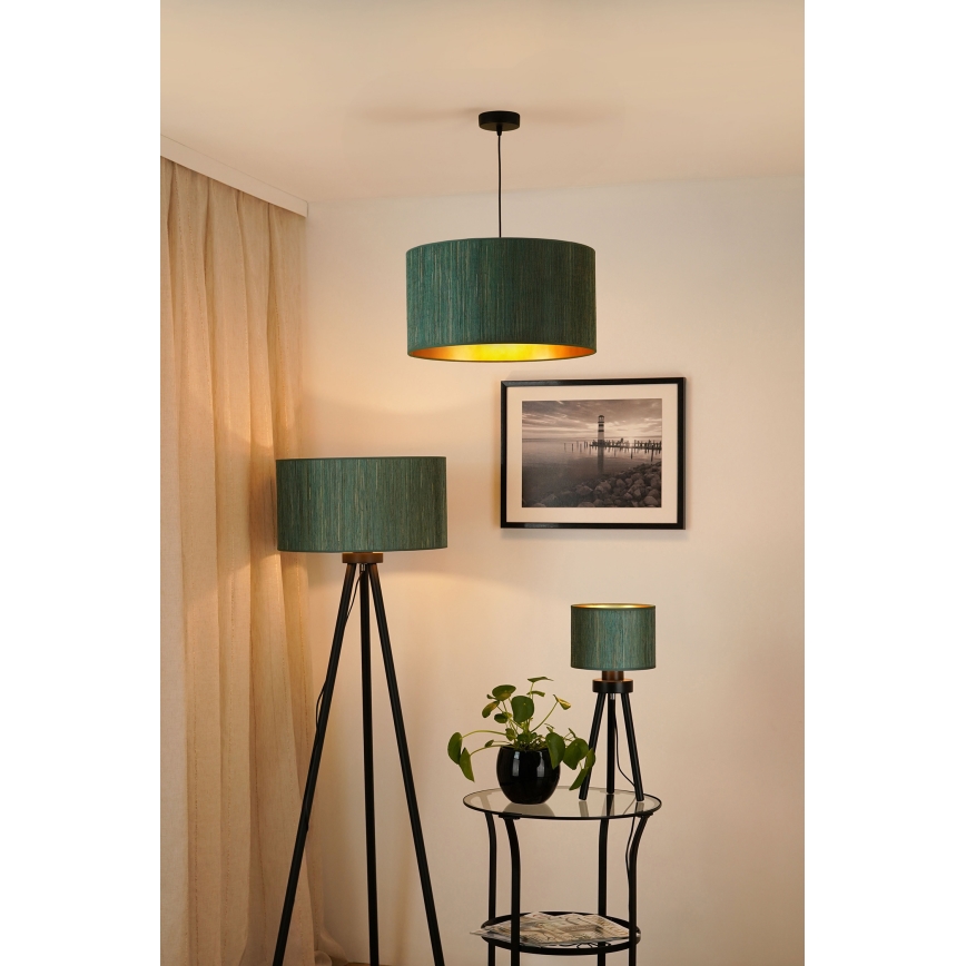 Brilagi - Gulvlampe BOSTON ROLLER 1xE27/15W/230V strå grøn/guldfarvet