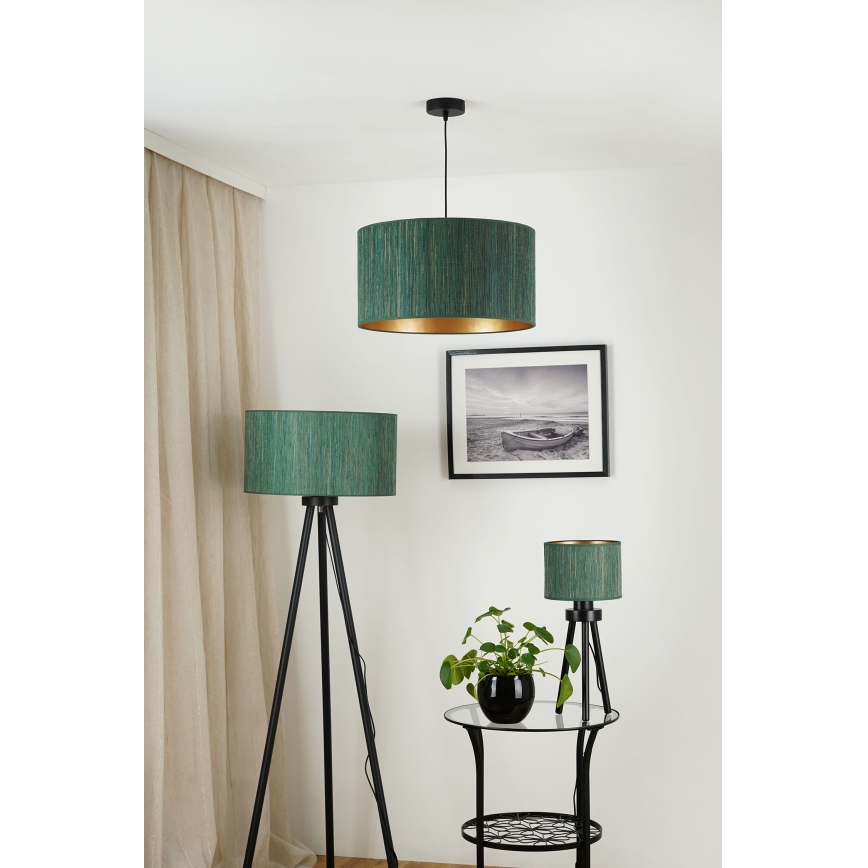 Brilagi - Gulvlampe BOSTON ROLLER 1xE27/15W/230V strå grøn/guldfarvet