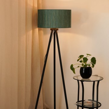 Brilagi - Gulvlampe BOSTON ROLLER 1xE27/15W/230V strå grøn/guldfarvet