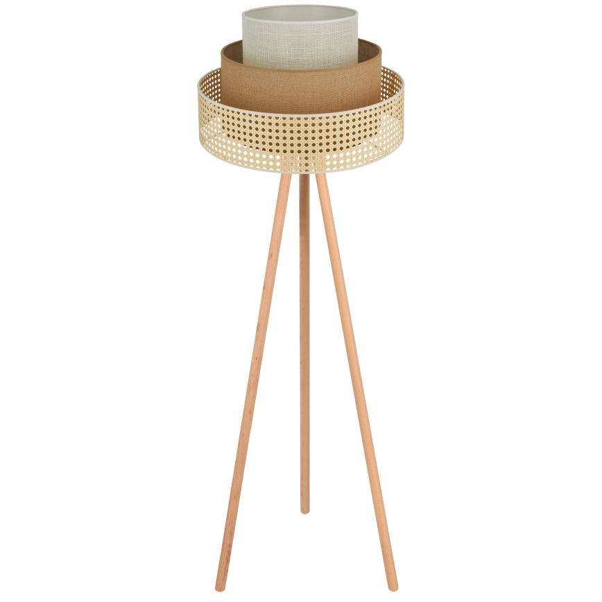 Brilagi - Gulvlampe CEDAR LUNETA 1xE27/15W/230V beige/brun/cremefarvet