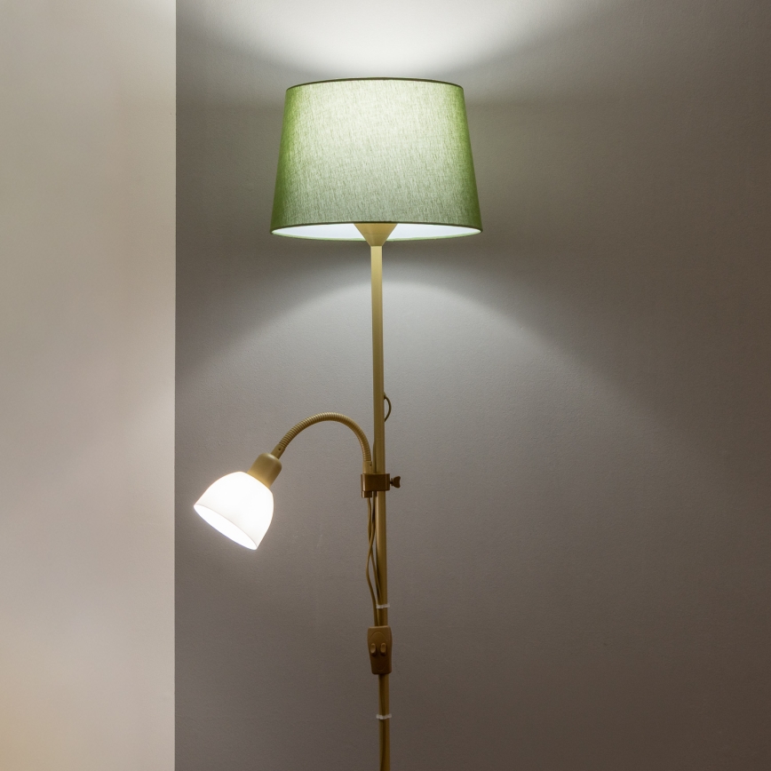 Brilagi - Gulvlampe CERIA 1xE27/100W/230V + 1xE14/25W guld/grøn
