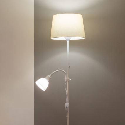 Brilagi - Gulvlampe CERIA 1xE27/100W/230V + 1xE14/25W hvid/beige