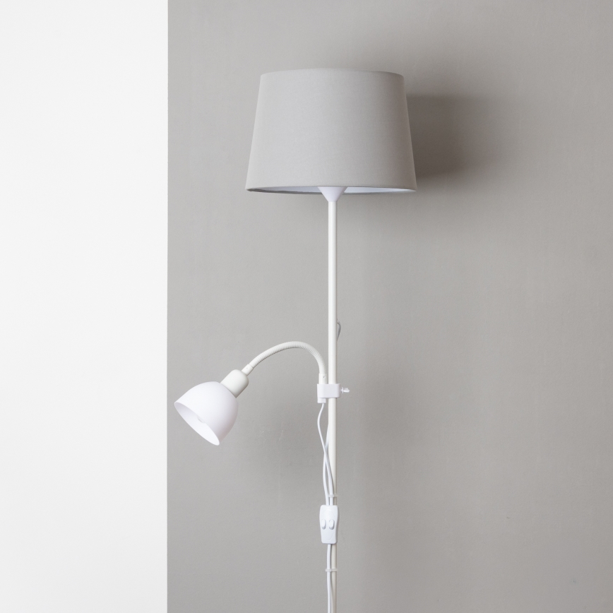 Brilagi - Gulvlampe CERIA 1xE27/100W/230V + 1xE14/25W hvid/grå
