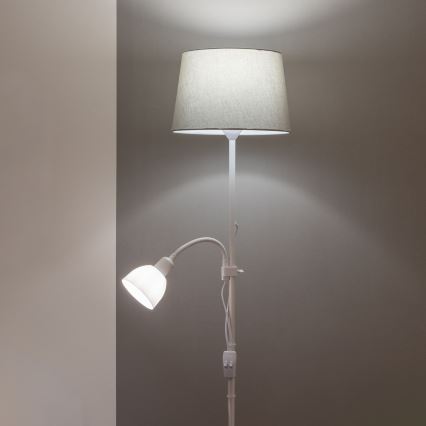 Brilagi - Gulvlampe CERIA 1xE27/100W/230V + 1xE14/25W hvid/grå