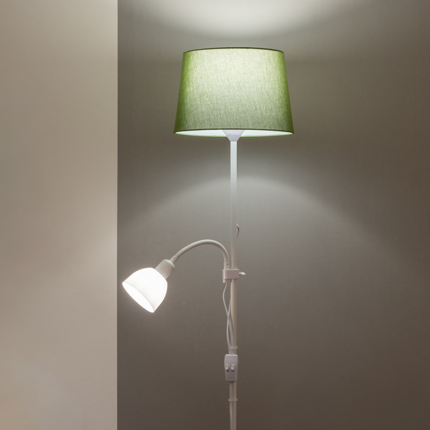 Brilagi - Gulvlampe CERIA 1xE27/100W/230V + 1xE14/25W hvid/grøn