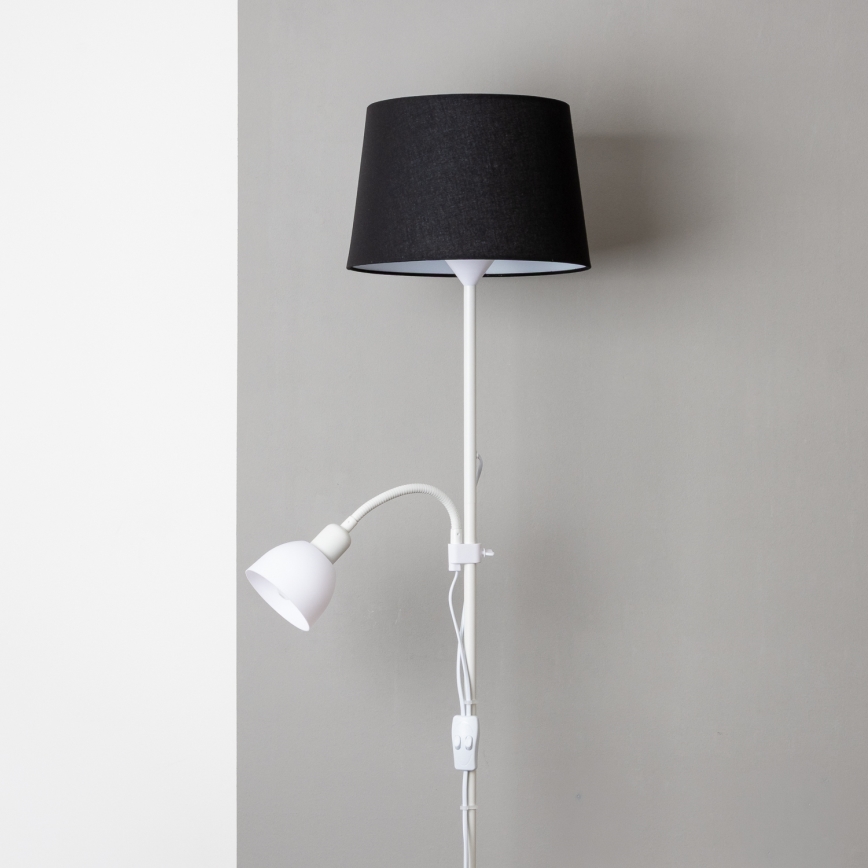 Brilagi - Gulvlampe CERIA 1xE27/100W/230V + 1xE14/25W hvid/sort