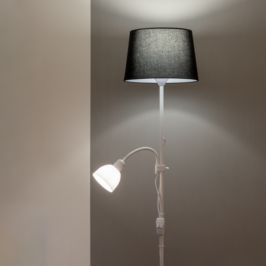 Brilagi - Gulvlampe CERIA 1xE27/100W/230V + 1xE14/25W hvid/sort