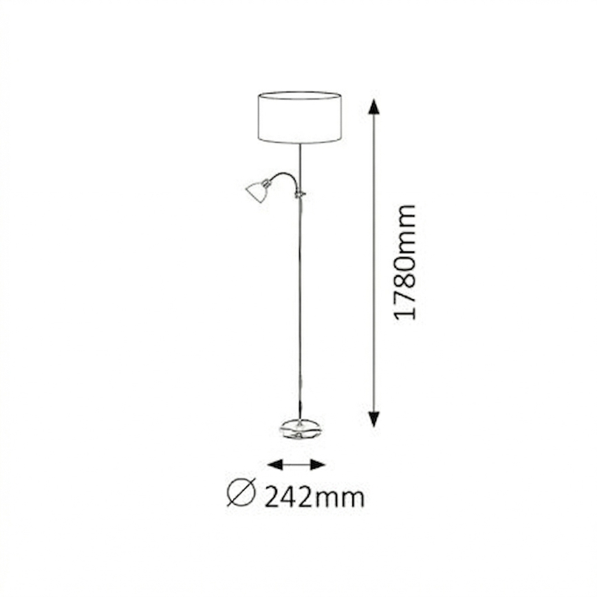 Brilagi - Gulvlampe CERIA 1xE27/100W/230V + 1xE14/25W mat krom/beige