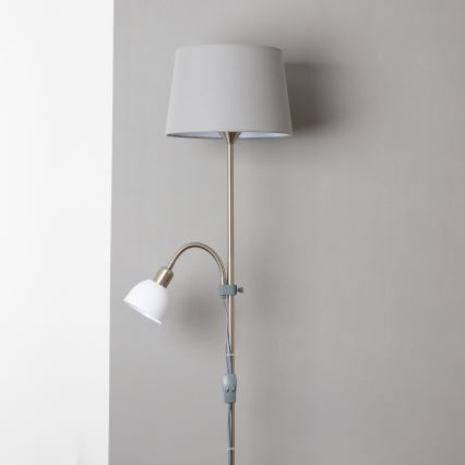 Brilagi - Gulvlampe CERIA 1xE27/100W/230V + 1xE14/25W mat krom/grå