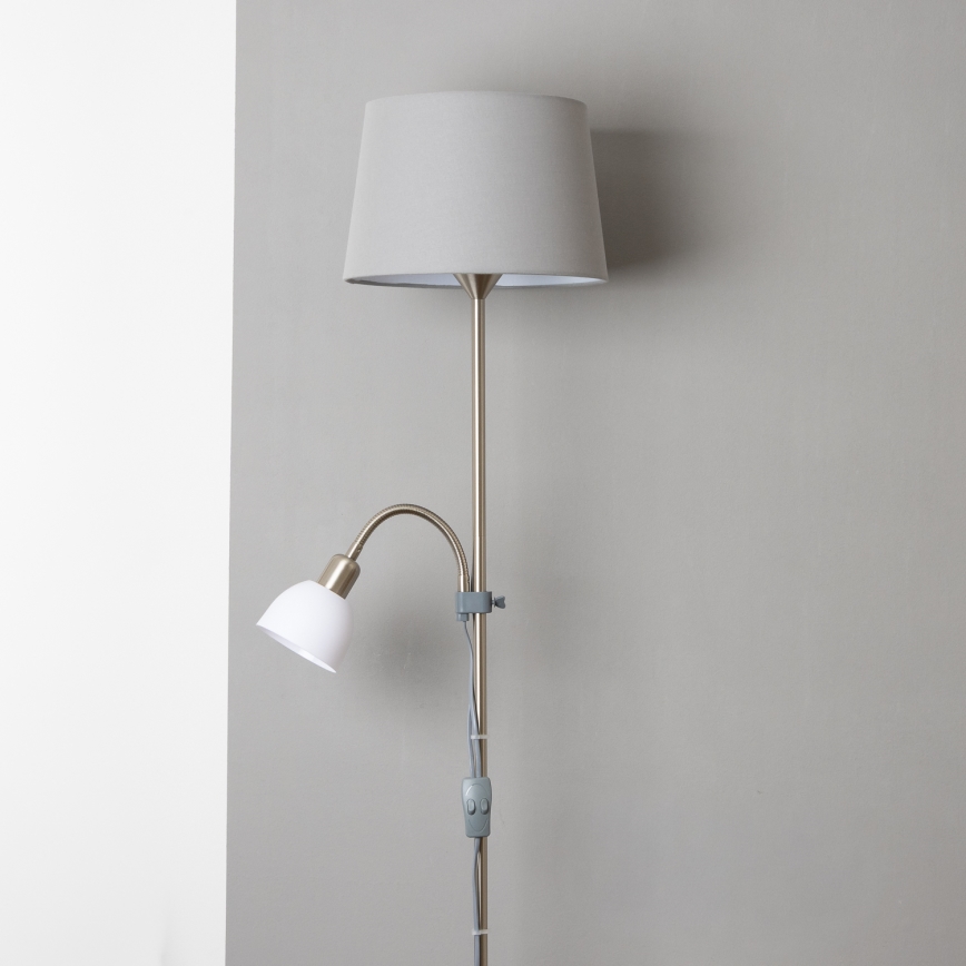 Brilagi - Gulvlampe CERIA 1xE27/100W/230V + 1xE14/25W mat krom/grå
