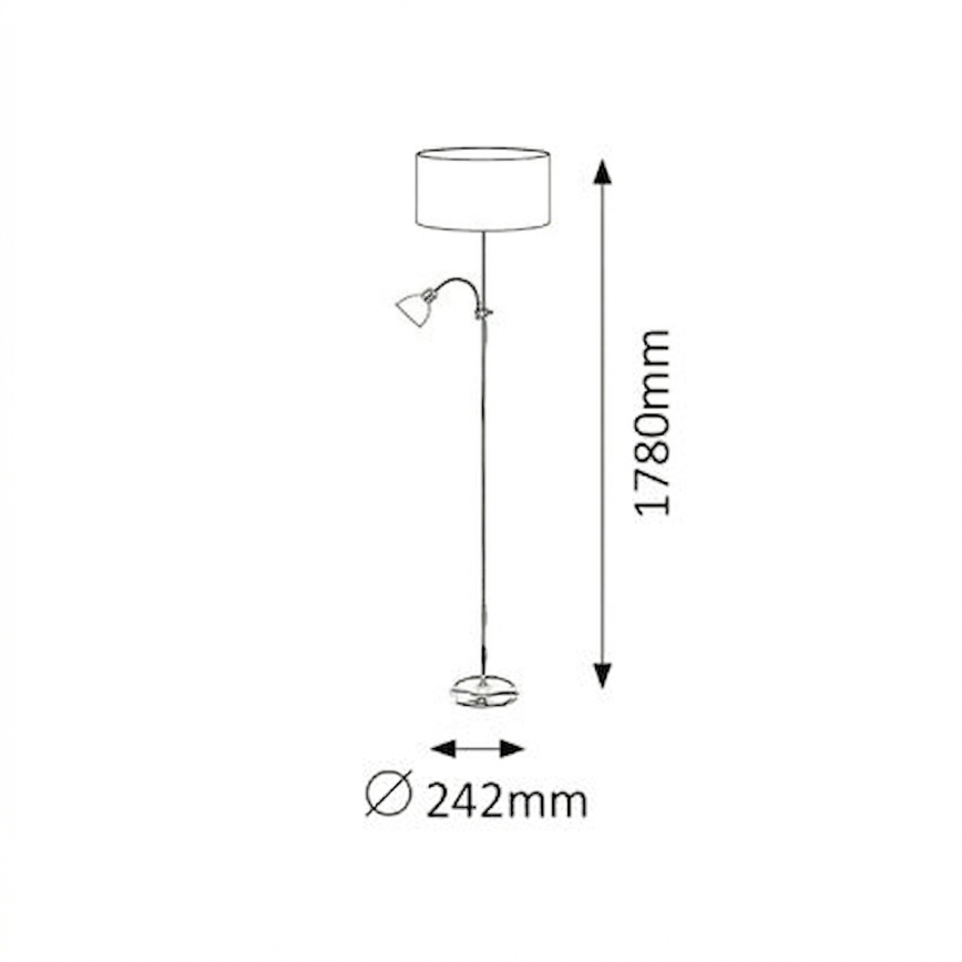 Brilagi - Gulvlampe CERIA 1xE27/100W/230V + 1xE14/25W mat krom/grå