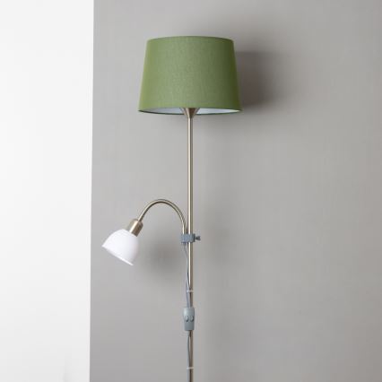 Brilagi - Gulvlampe CERIA 1xE27/100W/230V + 1xE14/25W mat krom/grøn