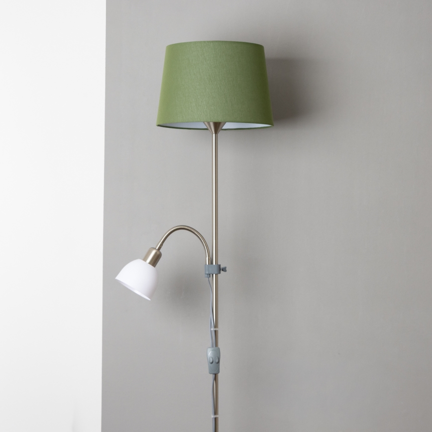 Brilagi - Gulvlampe CERIA 1xE27/100W/230V + 1xE14/25W mat krom/grøn
