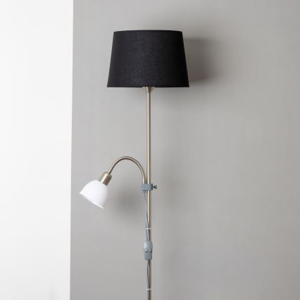 Brilagi - Gulvlampe CERIA 1xE27/100W/230V + 1xE14/25W mat krom/sort