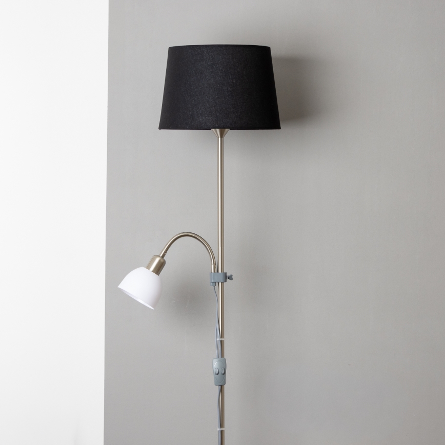 Brilagi - Gulvlampe CERIA 1xE27/100W/230V + 1xE14/25W mat krom/sort