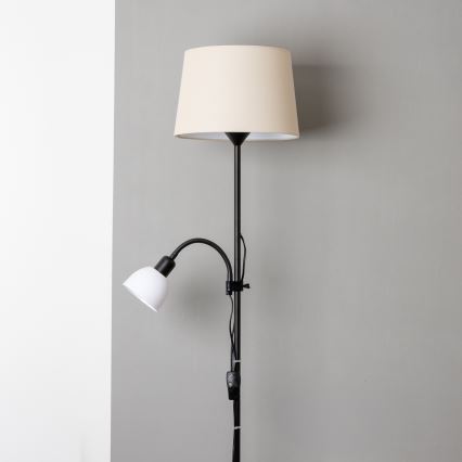 Brilagi - Gulvlampe CERIA 1xE27/100W/230V + 1xE14/25W sort/beige