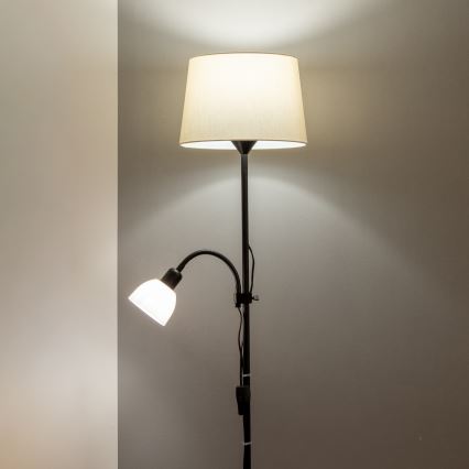 Brilagi - Gulvlampe CERIA 1xE27/100W/230V + 1xE14/25W sort/beige