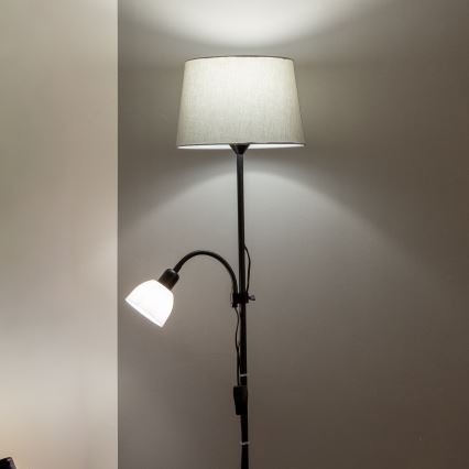 Brilagi - Gulvlampe CERIA 1xE27/100W/230V + 1xE14/25W sort/grå