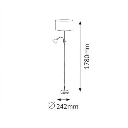Brilagi - Gulvlampe CERIA 1xE27/100W/230V + 1xE14/25W sort/hvid