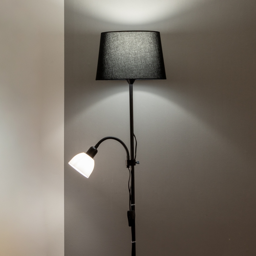 Brilagi - Gulvlampe CERIA 1xE27/100W/230V + 1xE14/25W sort