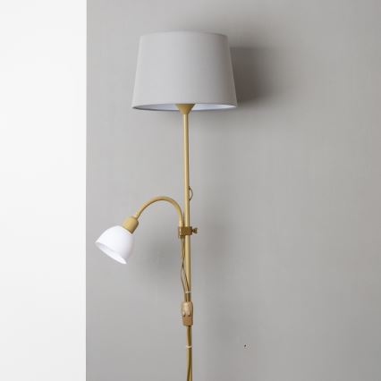 Brilagi - Gulvlampe CERIA 2-i-1 1xE27/100W/230V + 1xE14/25W guld/grå
