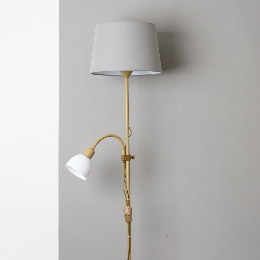 Brilagi - Gulvlampe CERIA 2-i-1 1xE27/100W/230V + 1xE14/25W guld/grå