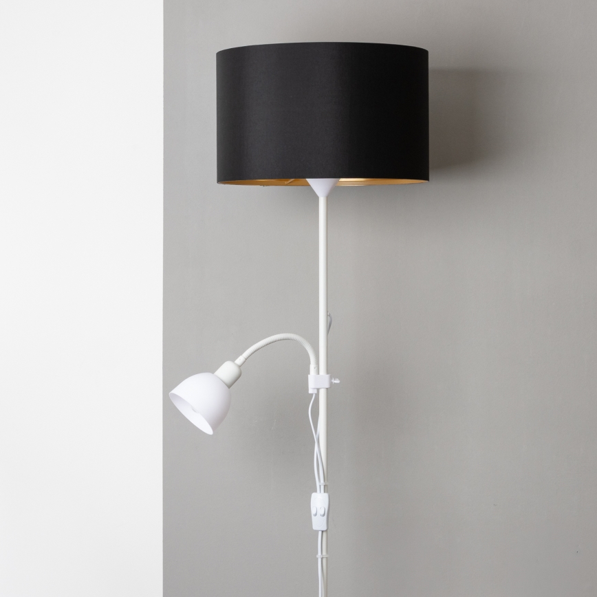 Brilagi - Gulvlampe CERIA 2-i-1 1xE27/100W/230V + 1xE14/25W hvid/sort