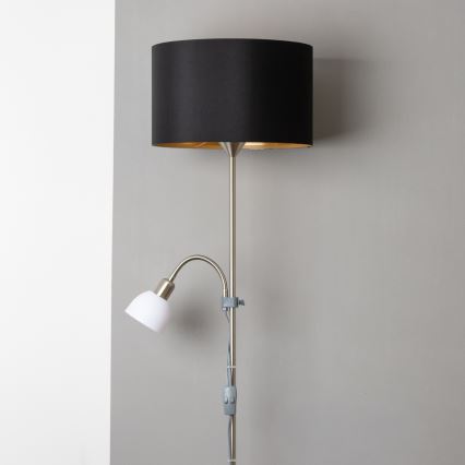 Brilagi - Gulvlampe CERIA 2 i 1 1xE27/100W/230V + 1xE14/25W mat krom/sort