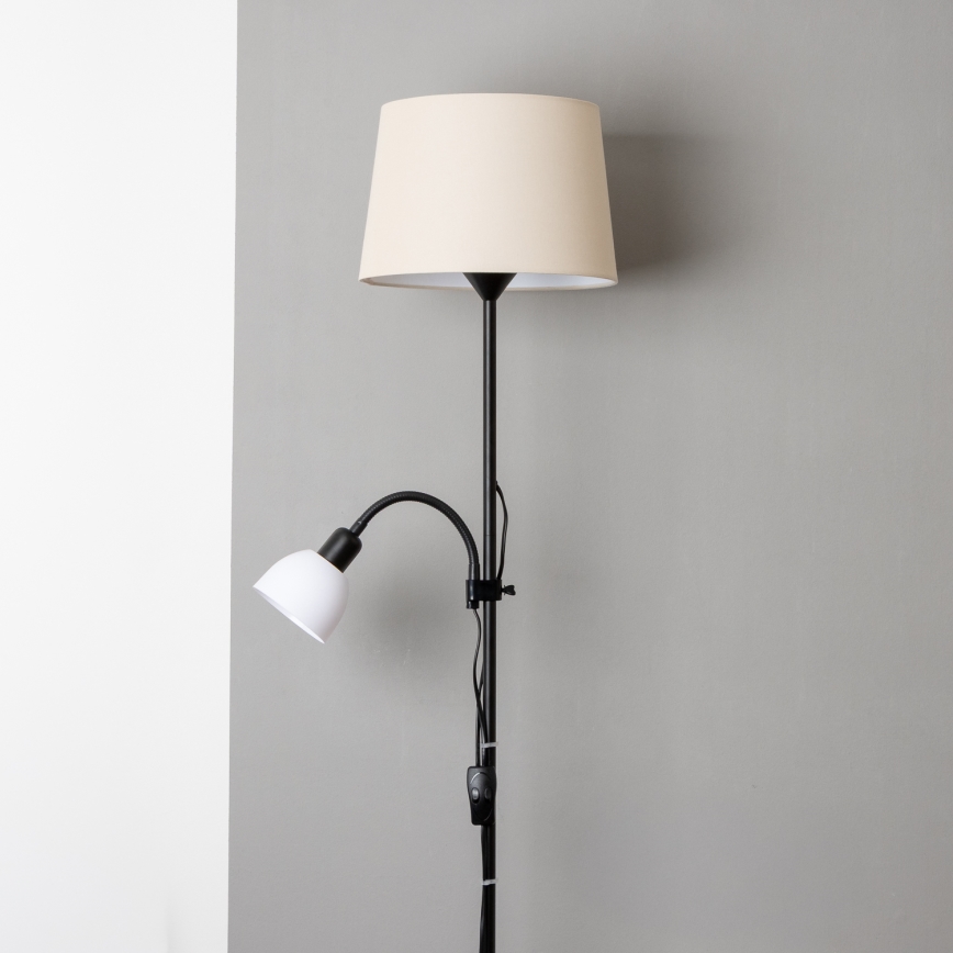 Brilagi - Gulvlampe CERIA 2-i-1 1xE27/100W/230V + 1xE14/25W sort/beige