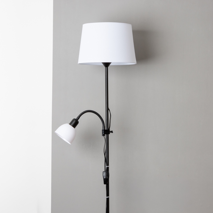 Brilagi - Gulvlampe CERIA 2 i 1 1xE27/100W/230V + 1xE14/25W sort/hvid