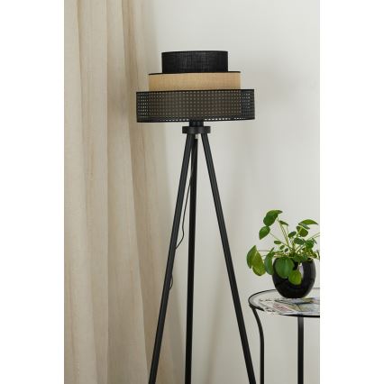 Brilagi - Gulvlampe DAKOTA LUNETA 1xE27/15W/230V sort/beige