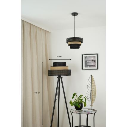 Brilagi - Gulvlampe DAKOTA LUNETA 1xE27/15W/230V sort/beige