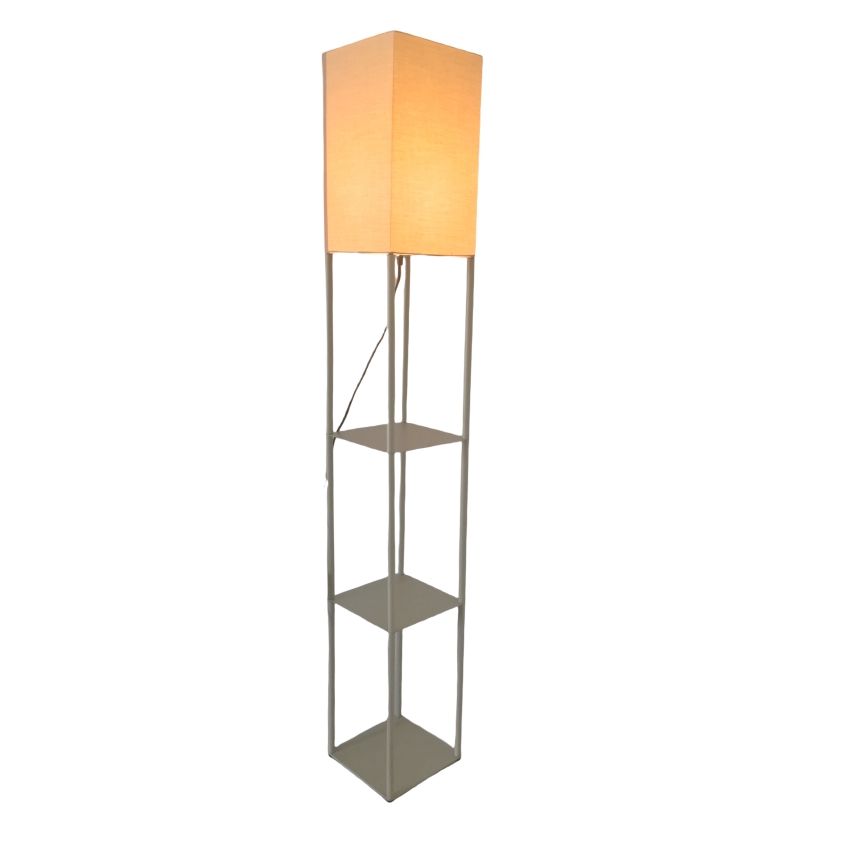 Brilagi - Gulvlampe med hylder GRADUS 1xE27/40W/230V 150 cm grå/beige