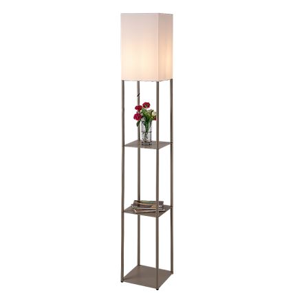 Brilagi - Gulvlampe med hylder GRADUS 1xE27/40W/230V 150 cm grå/beige