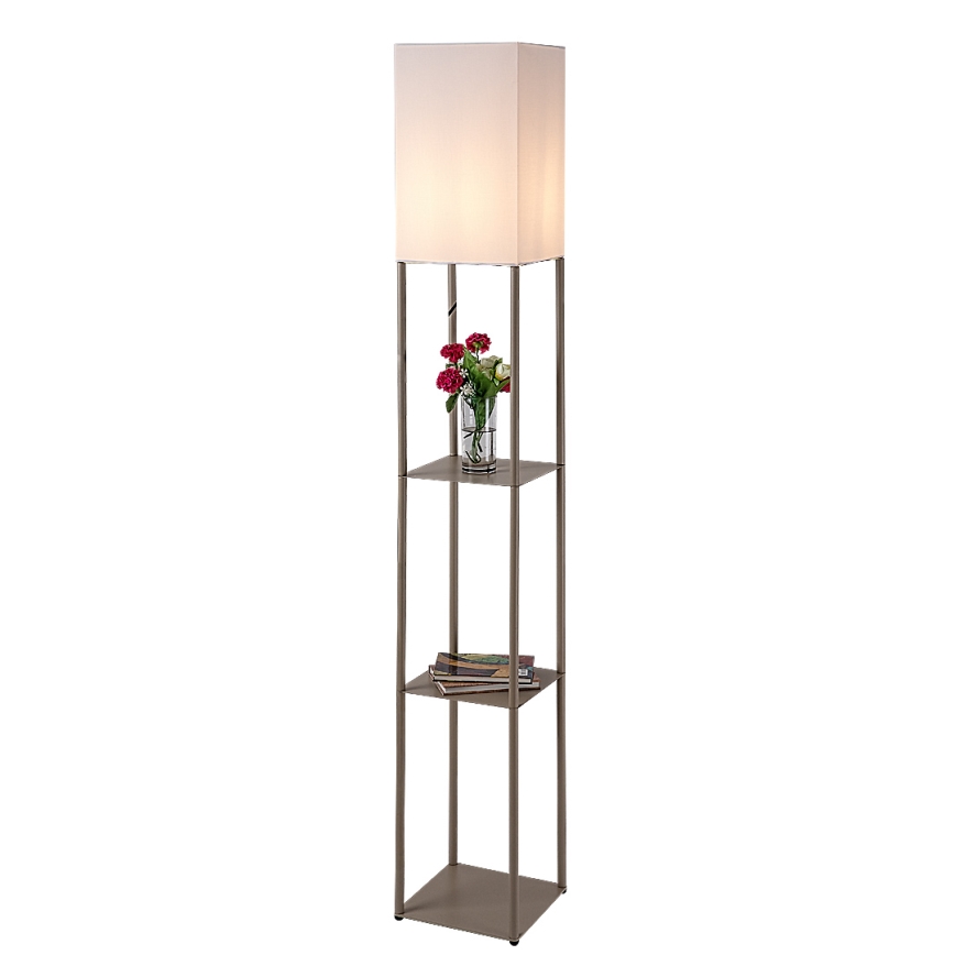 Brilagi - Gulvlampe med hylder GRADUS 1xE27/40W/230V 150 cm grå/beige