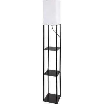 Brilagi - Gulvlampe med hylder GRADUS 1xE27/40W/230V sort/hvid
