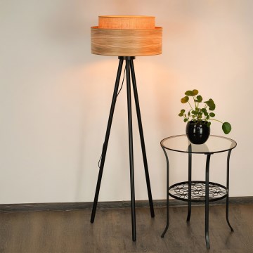 Brilagi - Gulvlampe MONTANA BOHO 1xE27/15W/230V brun/sort