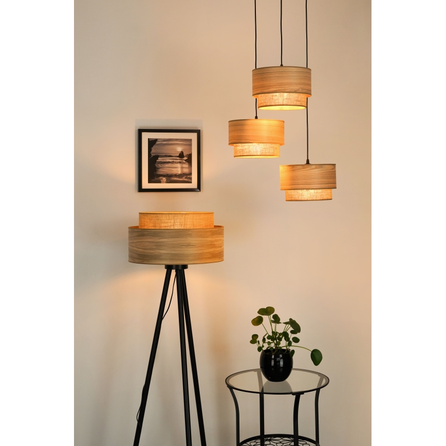 Brilagi - Gulvlampe MONTANA BOHO 1xE27/15W/230V brun/sort