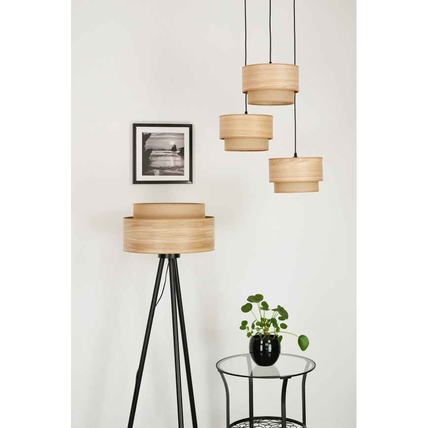 Brilagi - Gulvlampe MONTANA BOHO 1xE27/15W/230V brun/sort